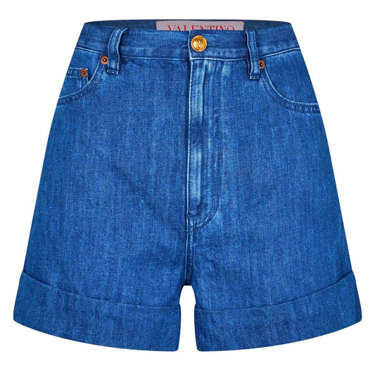 Valentino Women's Logo Tailored Denim Shorts