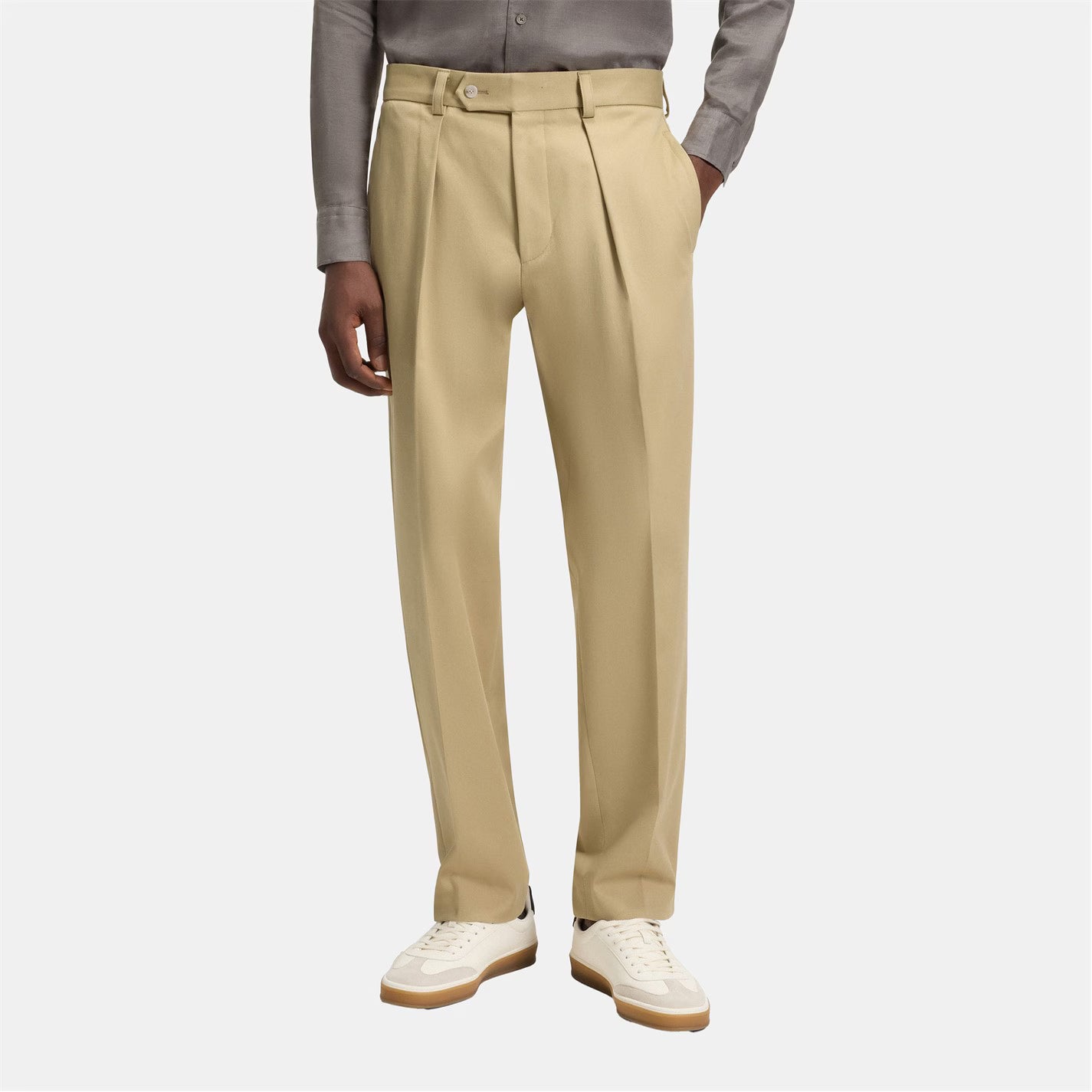 BOSS Men's Double Breasted Tailored Stretch Trousers
