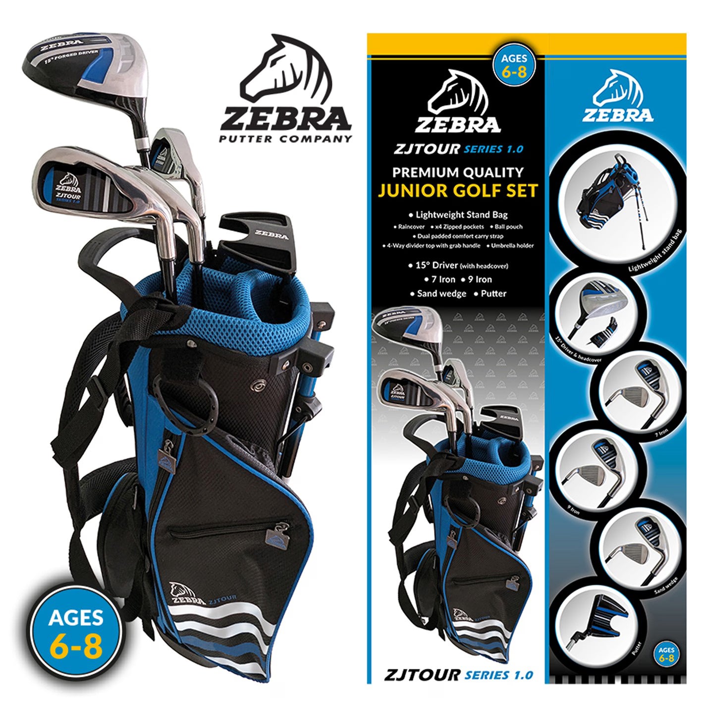 Zebra Junior Golf Sets (Right-Hand)