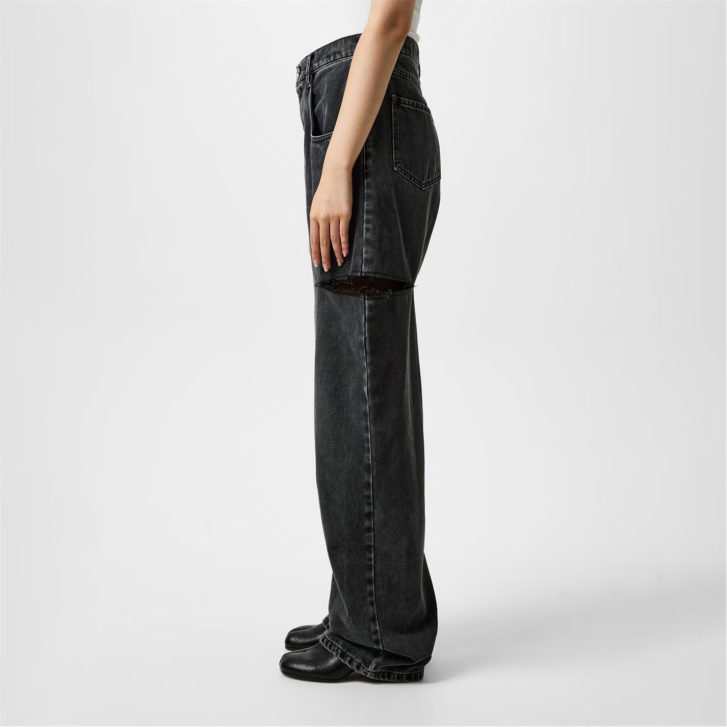 Denim Jeans With Slash Details