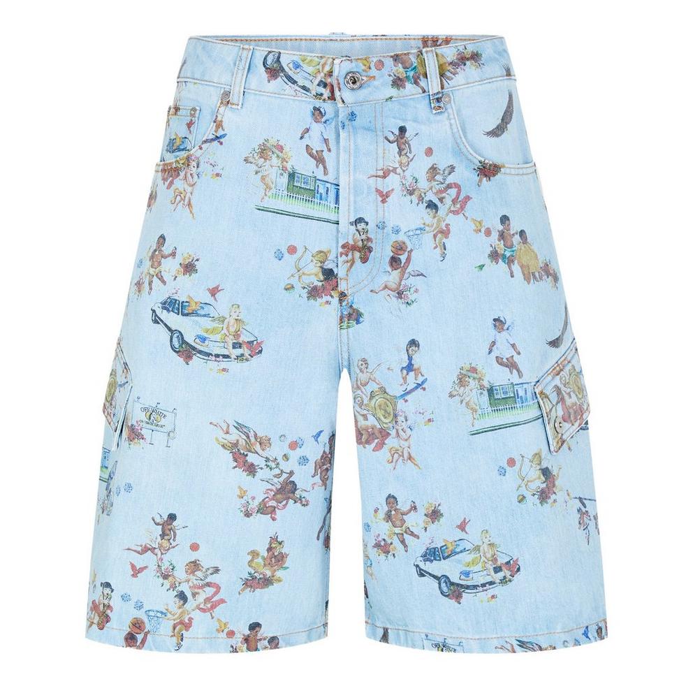 Off White Men's Low Rise Denim Shorts