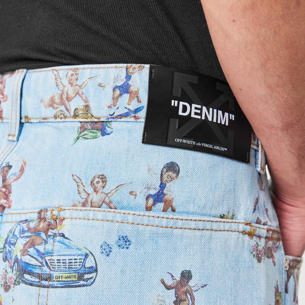 Off White Men's Low Rise Denim Shorts