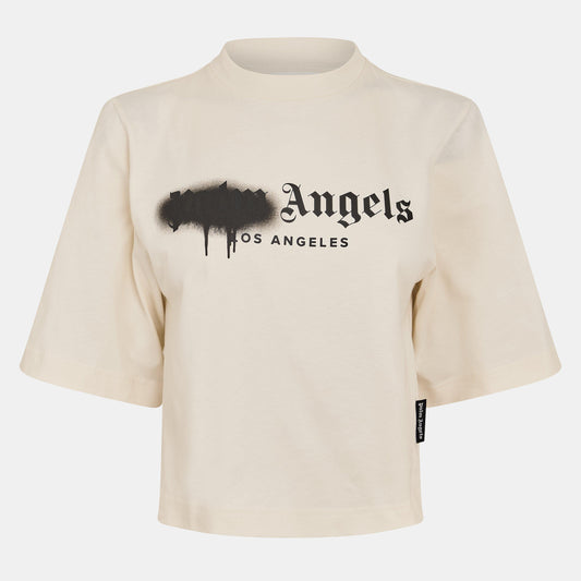 Palm Angels Women's Spray T Cropped Crop Top