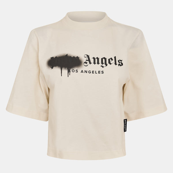 Palm Angels Women's Spray T Cropped Crop Top