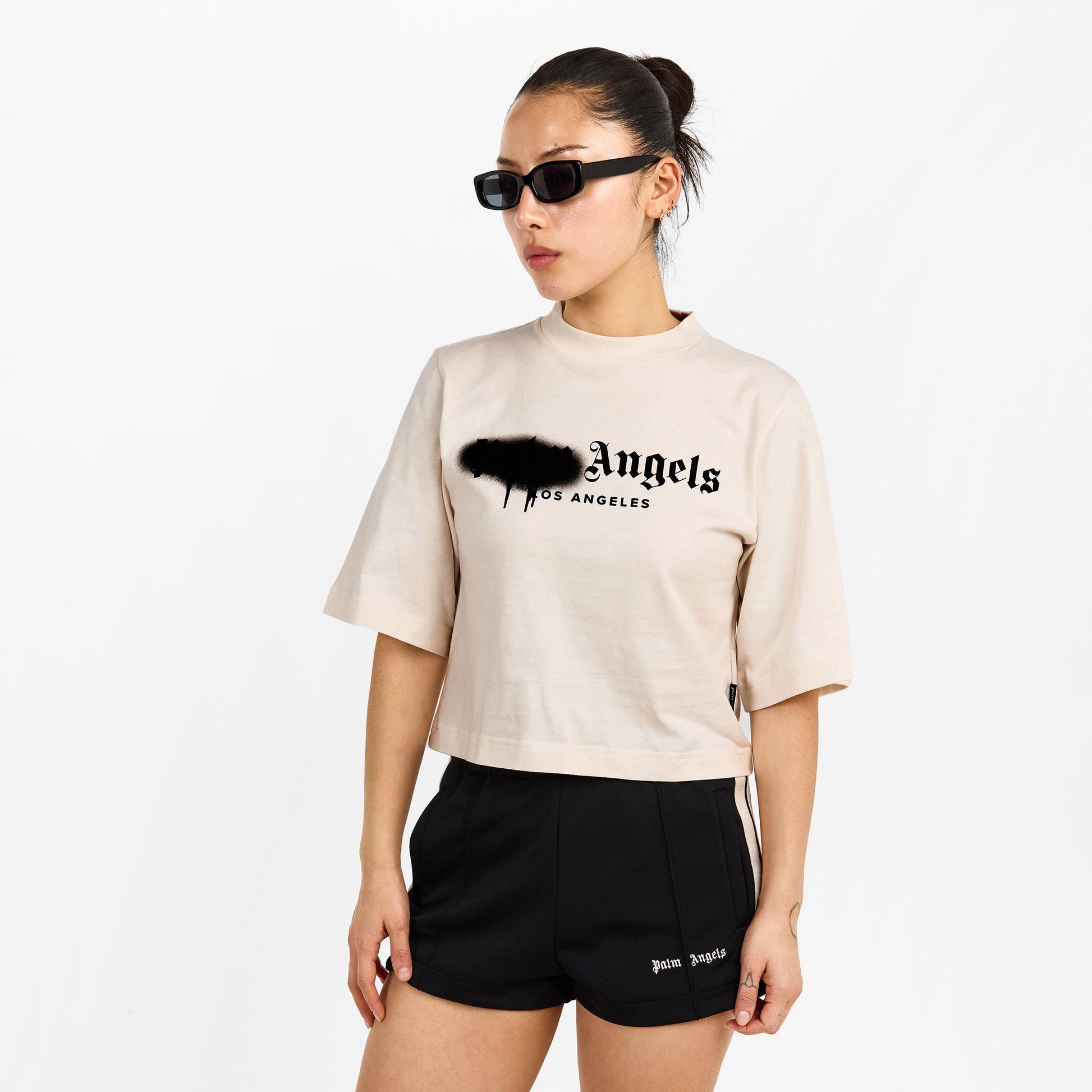Palm Angels Women's Spray T Cropped Crop Top