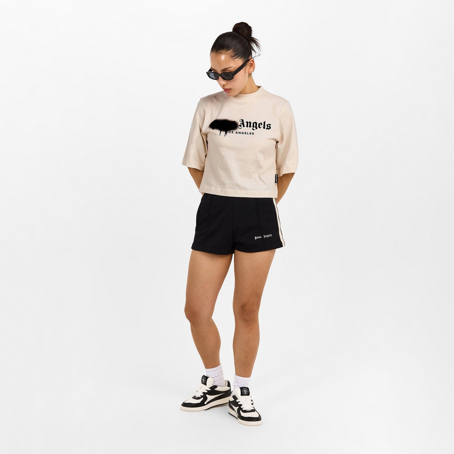 Palm Angels Women's Spray T Cropped Crop Top