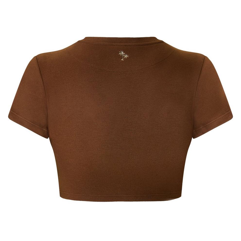 Grace Jacob Women's Espresso Cropped Crop Top