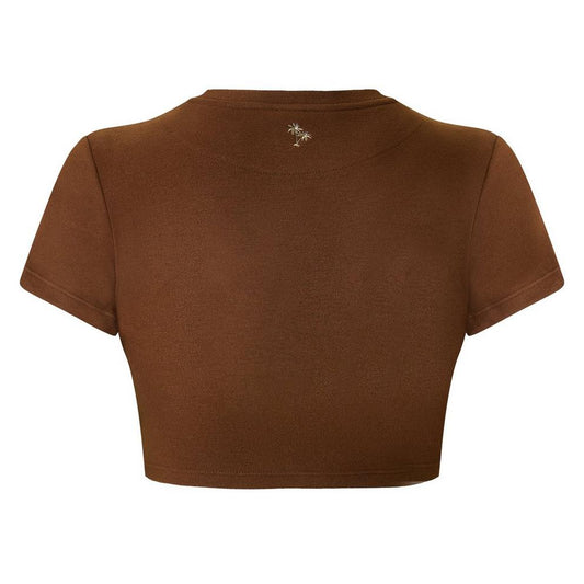 Grace Jacob Women's Espresso Cropped Crop Top