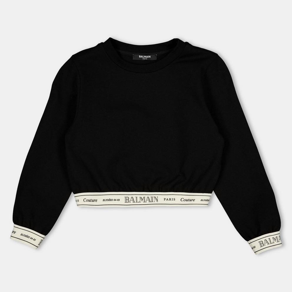 Balmain Kids' Logo Crop Top
