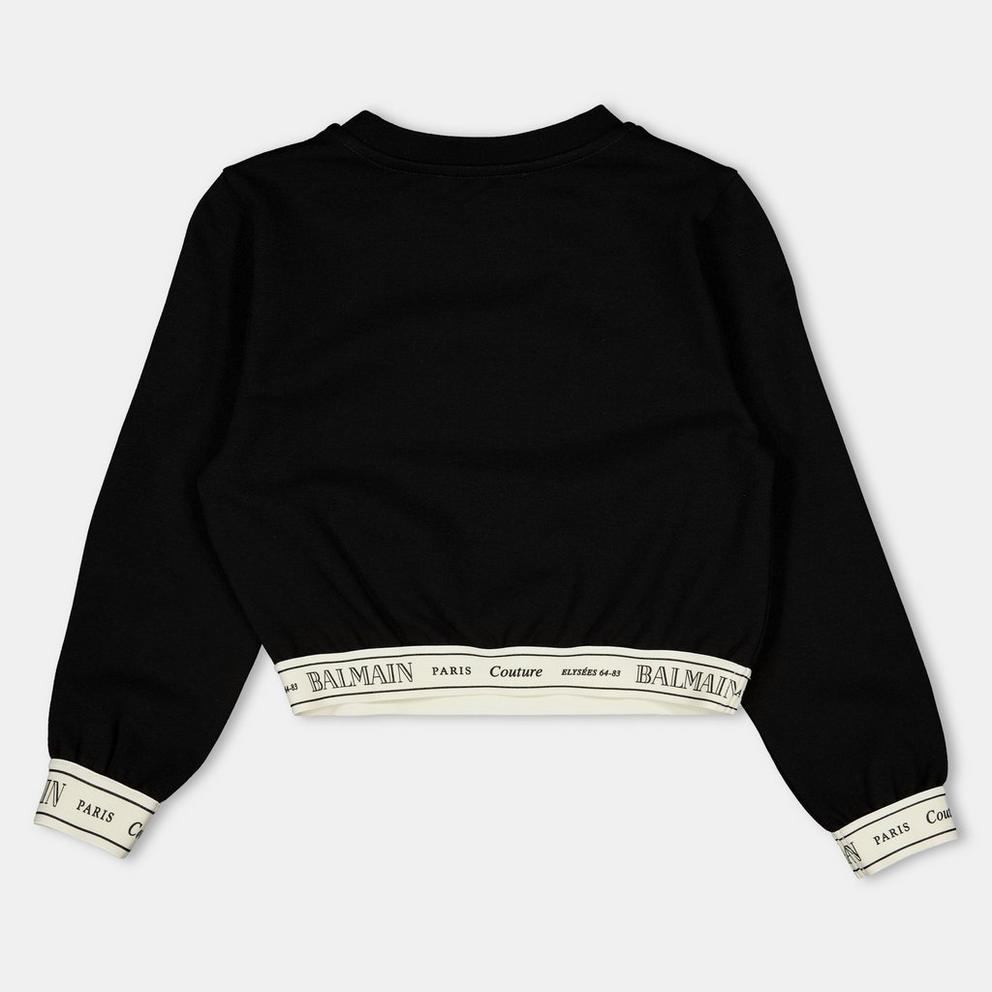 Balmain Kids' Logo Crop Top