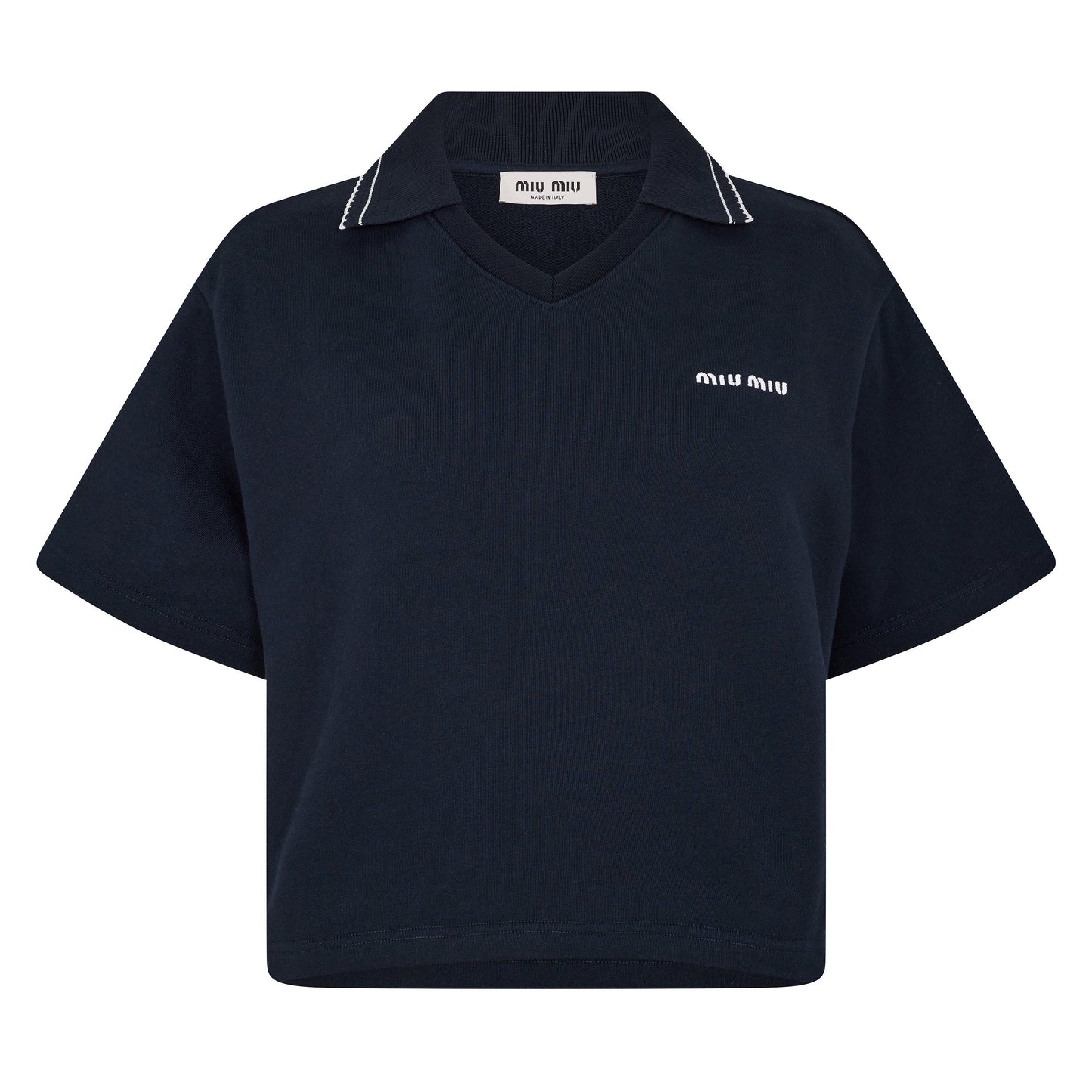 Miu Miu Women's Crop Top Cropped Short Sleeve Polo Shirt