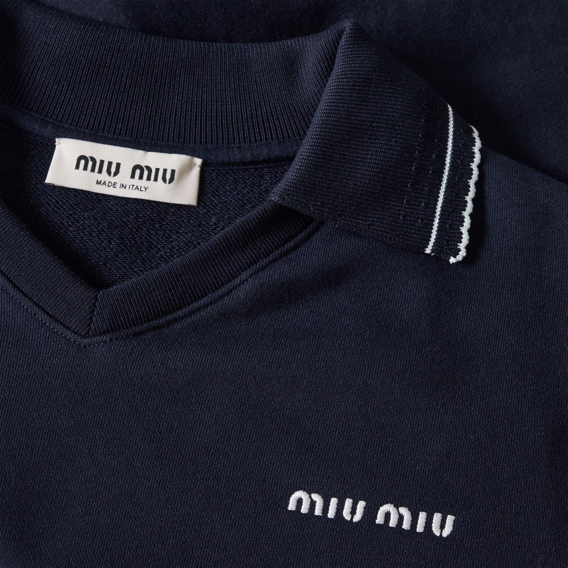 Miu Miu Women's Crop Top Cropped Short Sleeve Polo Shirt
