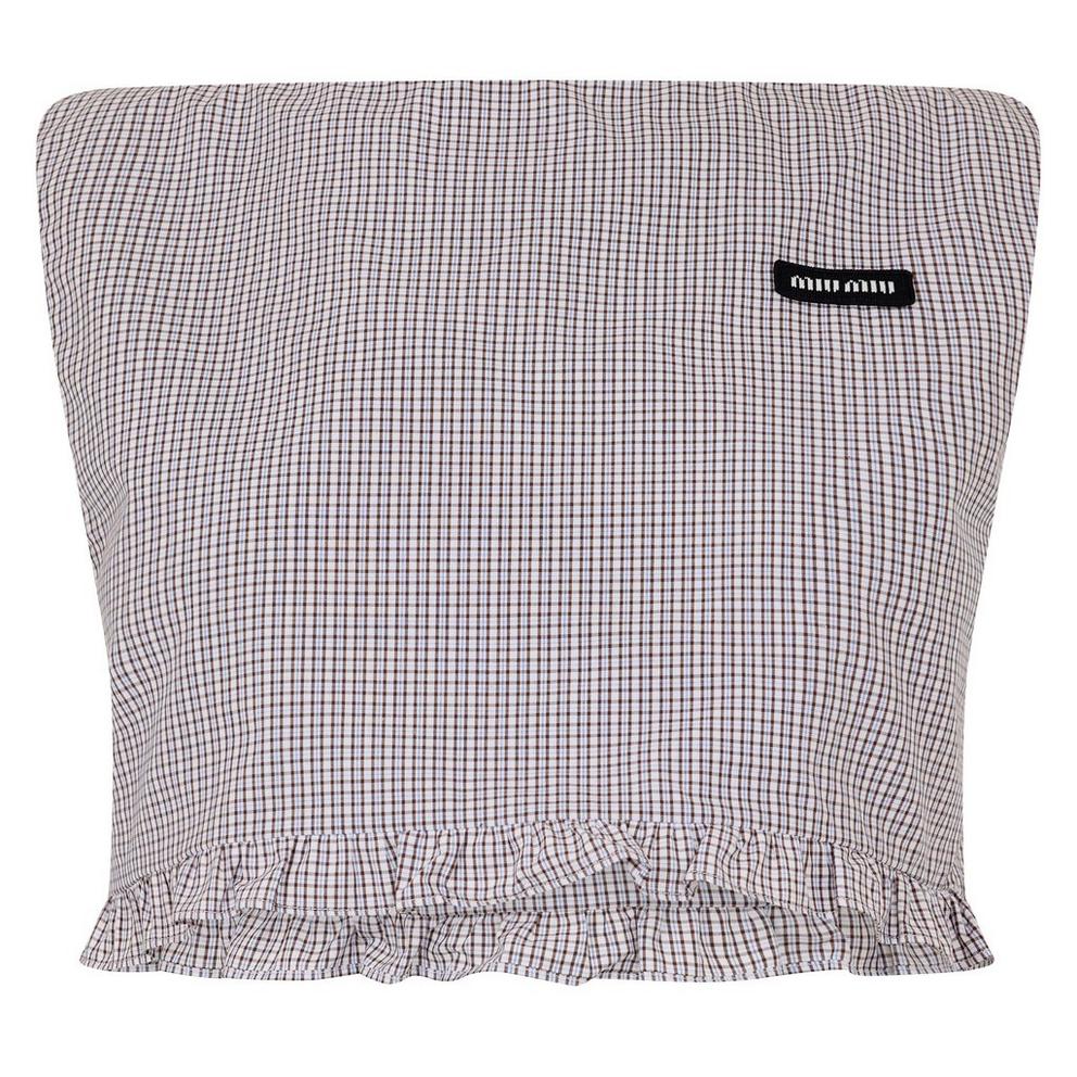 Miu Miu Women's Check Top Crop