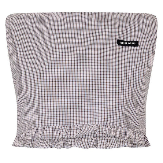 Miu Miu Women's Check Top Crop