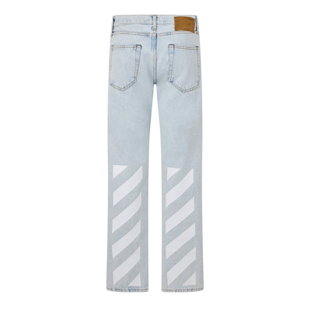 Men's Diagonal Slim Jeans with Rear Detailing