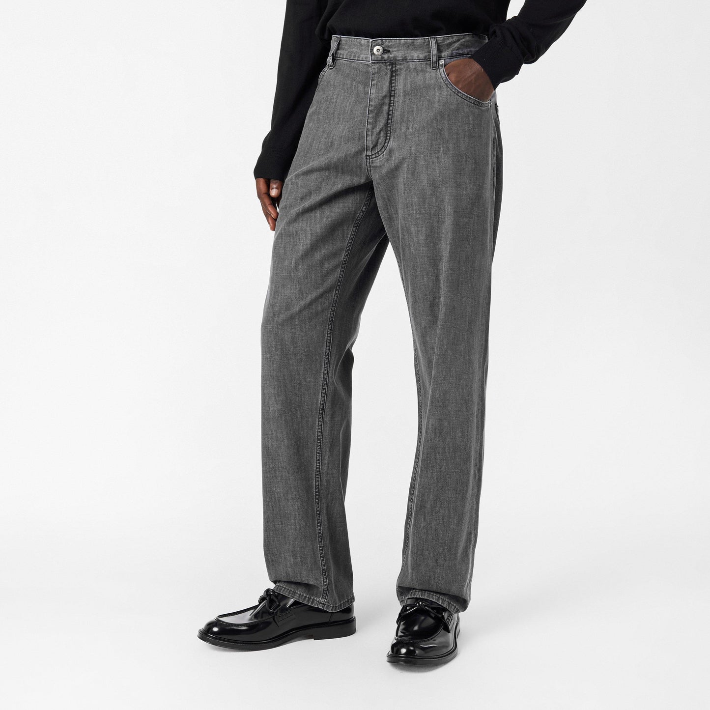 Bottega Veneta Mens Vintage Black Straight Jeans
