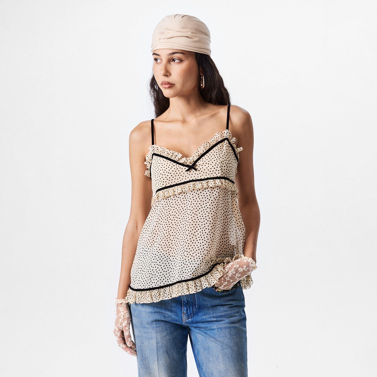 Valentino Women's Polka Dot Sleeveless Cami Top