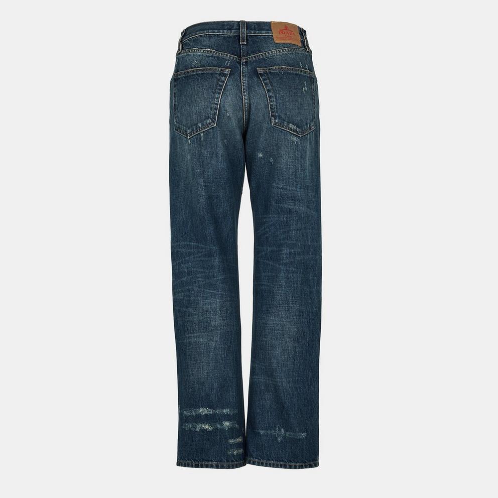 Prada Women's Washed Denim Straight Leg Jeans