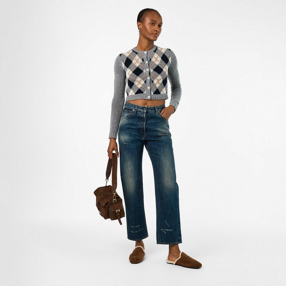 Prada Women's Washed Denim Straight Leg Jeans