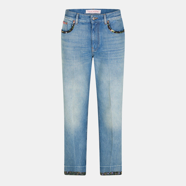 Valentino Women's Solid Straight Leg Jeans