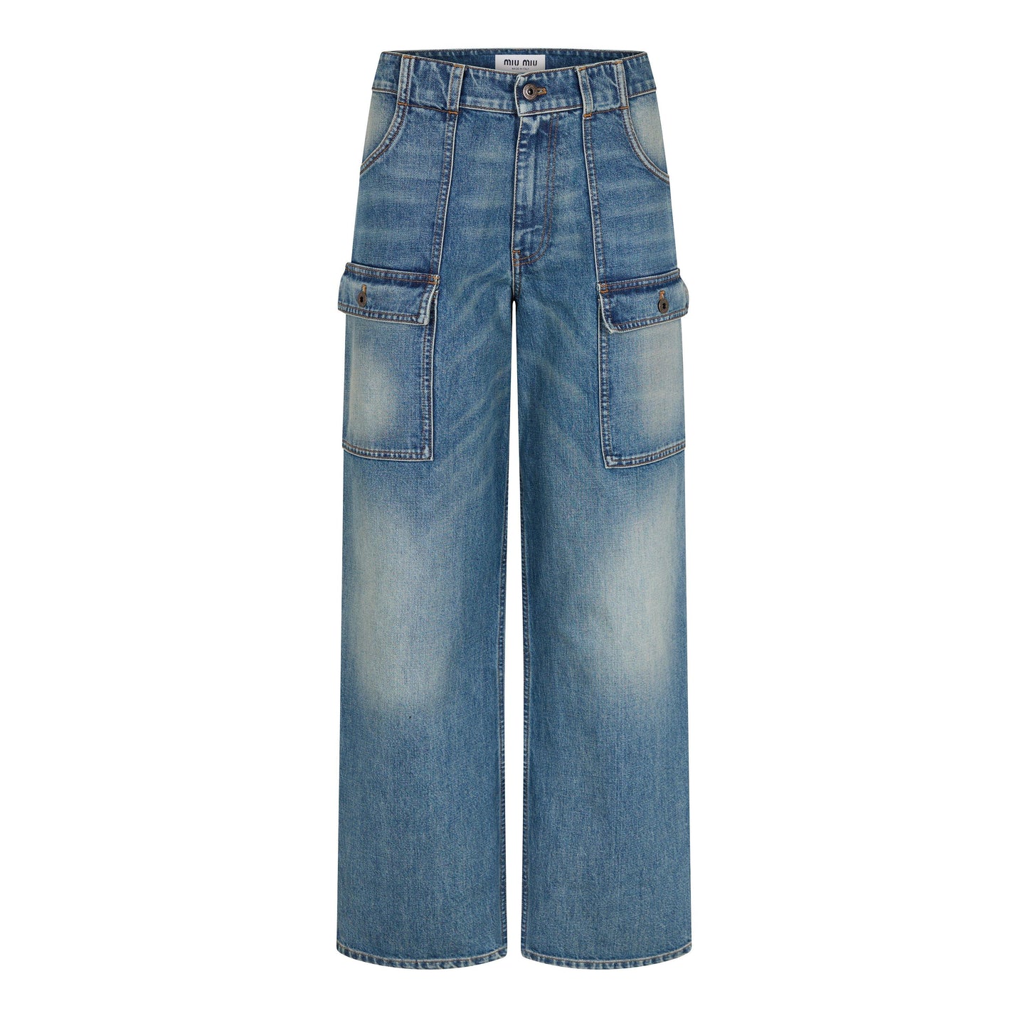 Miu Miu Women's Pocket Denim Straight Leg Jeans
