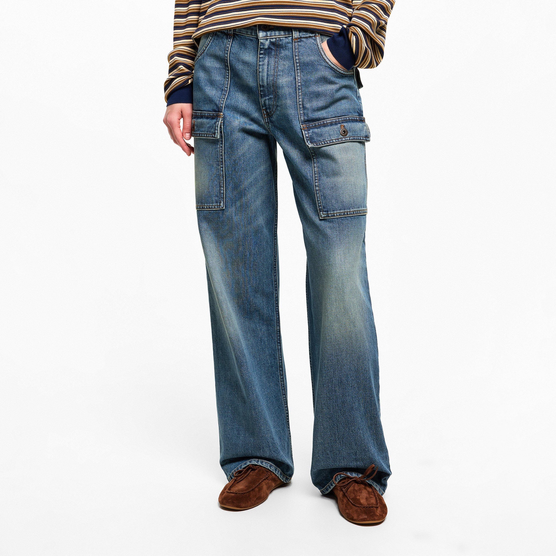 Miu Miu Women's Pocket Denim Straight Leg Jeans