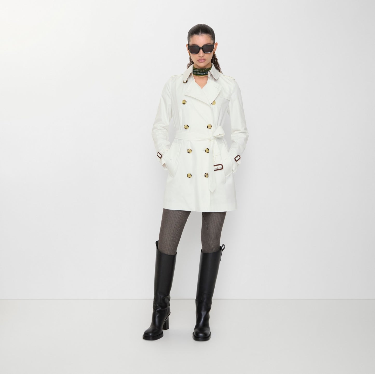 Short Tropical Gabardine Kensington Trench Coat