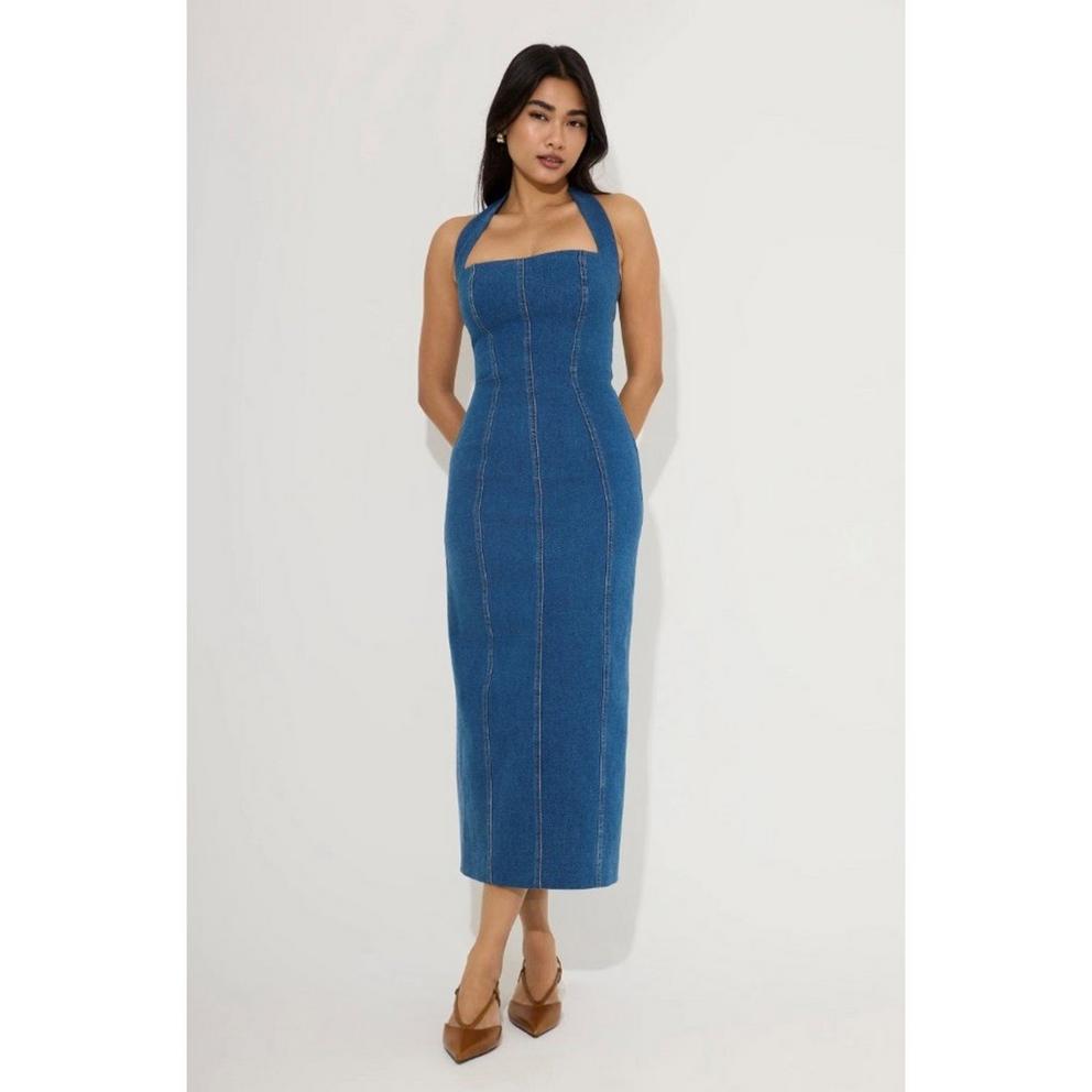 Odd Muse Womens Denim Midi Long Dress