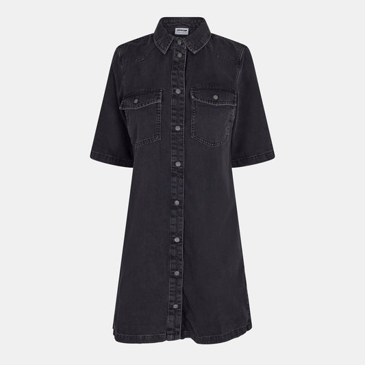 Noisy May Women's Short Sleeve Denim Shirt Dress