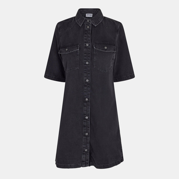 Noisy May Women's Short Sleeve Denim Shirt Dress