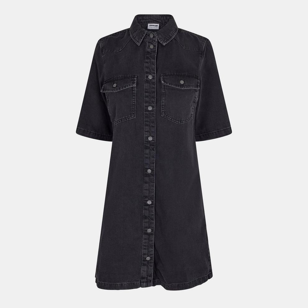 Women's Short Sleeve Denim Shirt Dress