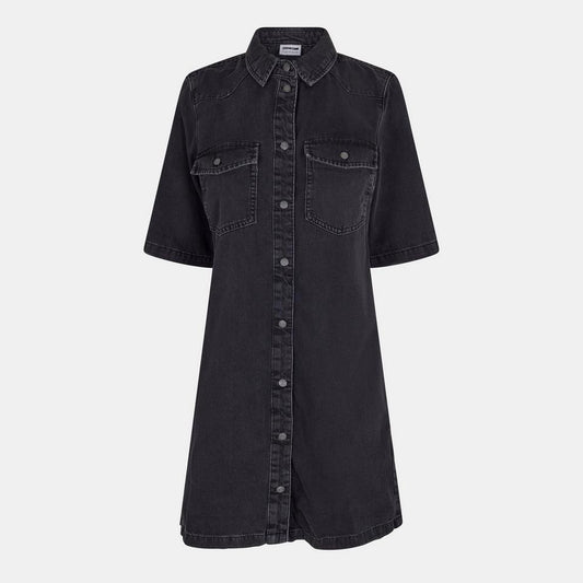 Women's Short Sleeve Denim Shirt Dress