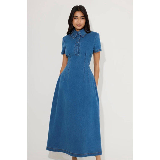 Odd Muse Womens Collar Long Maxi Dress