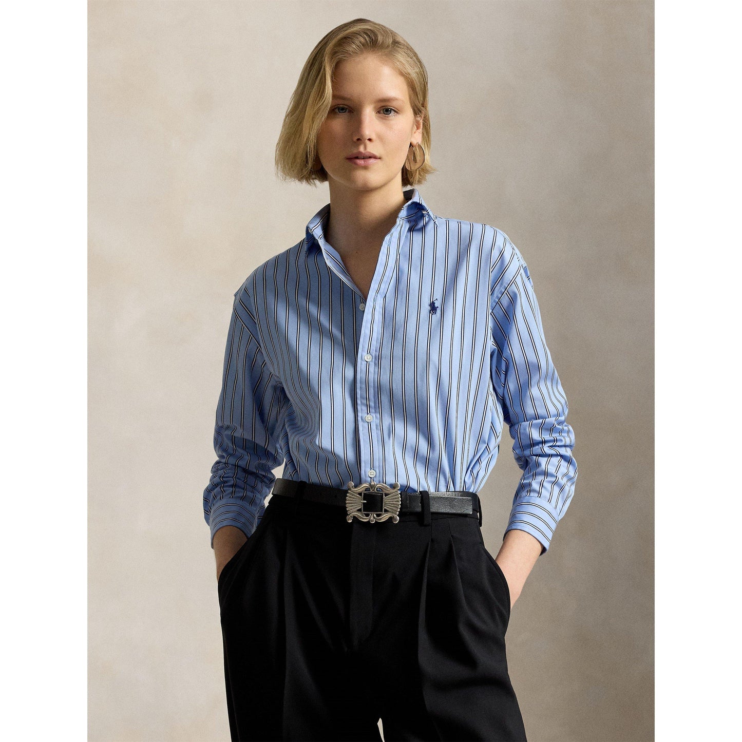 Polo Ralph Lauren Women's Stripe Long Sleeve Oxford Shirt
