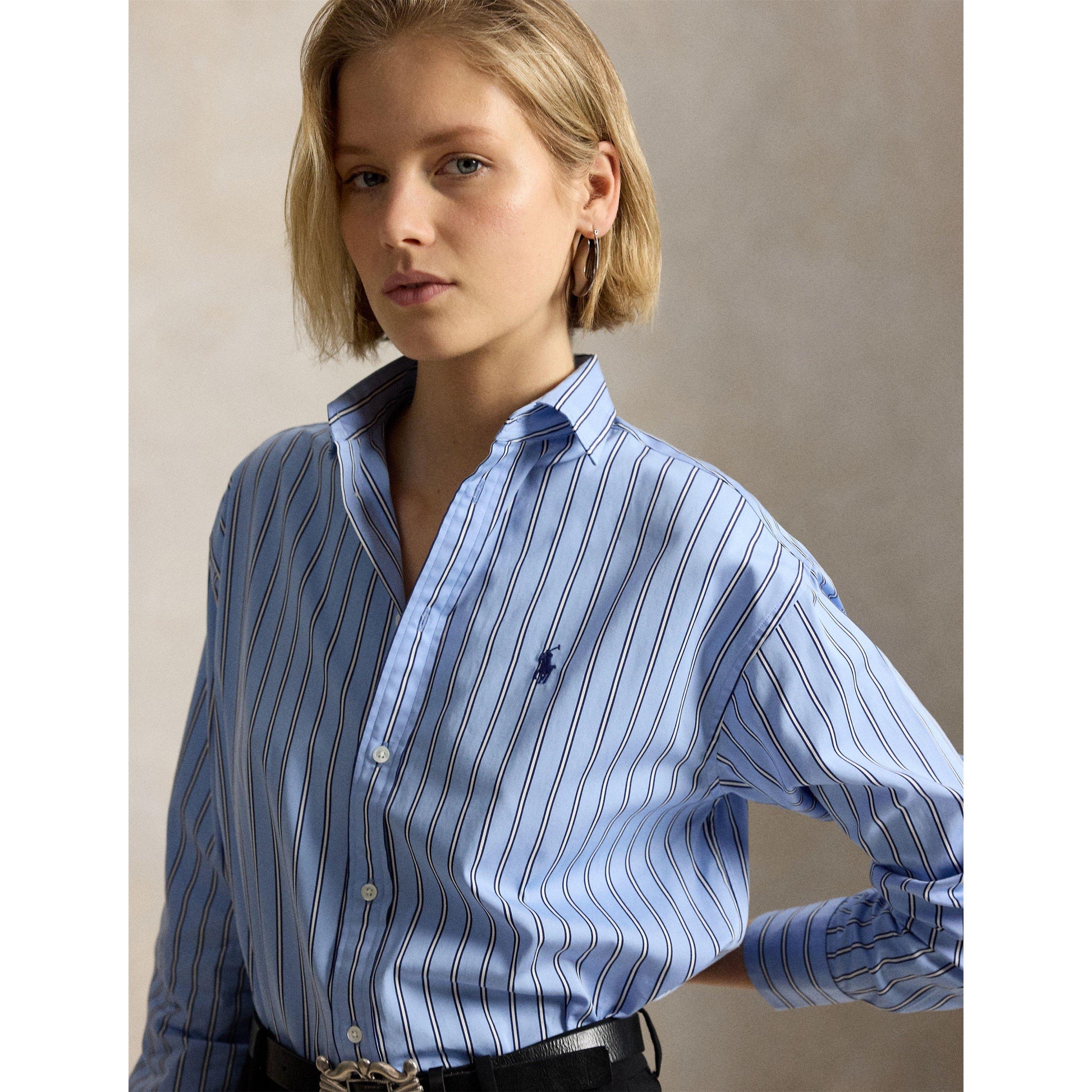 Polo Ralph Lauren Women's Stripe Long Sleeve Oxford Shirt