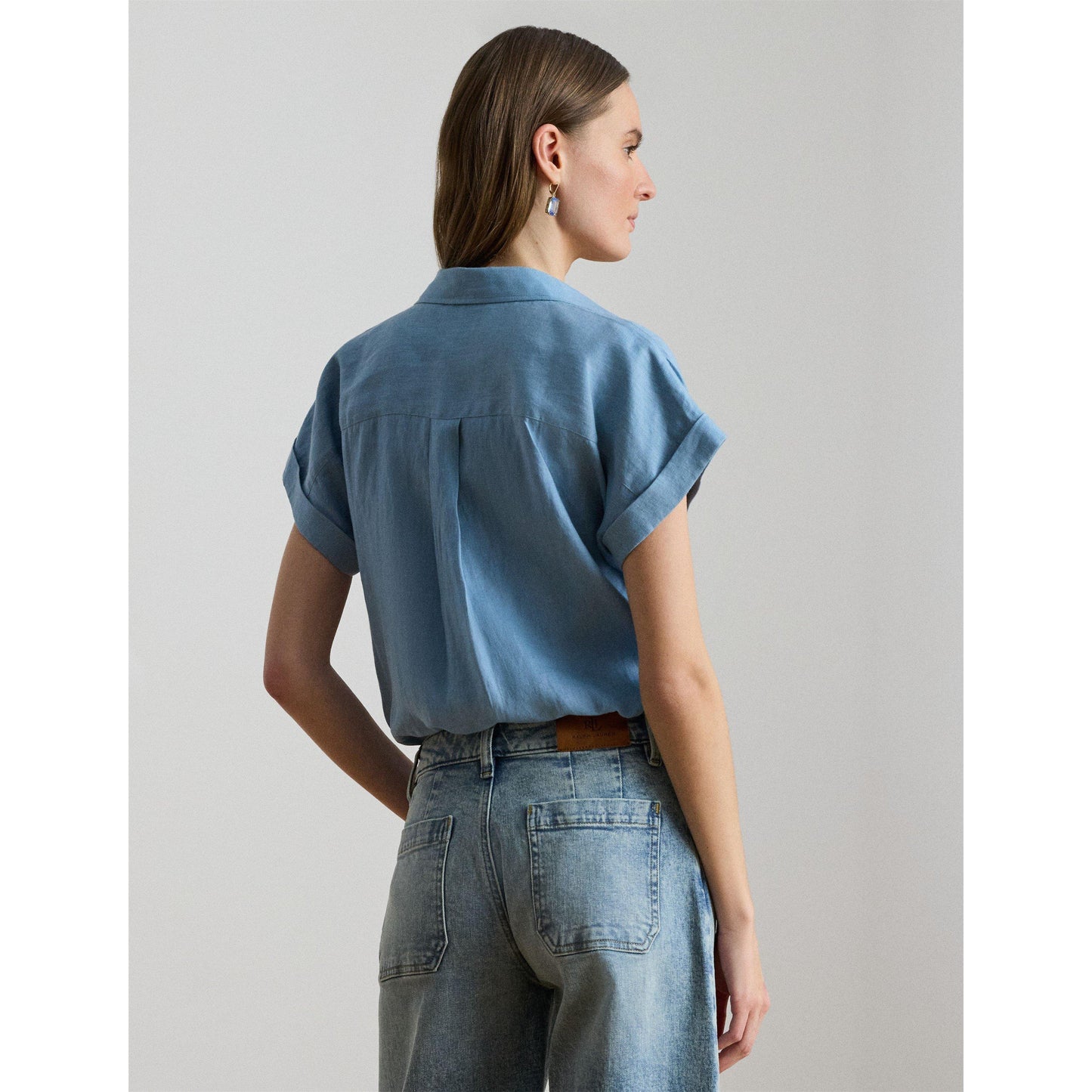 Lauren by Ralph Lauren Women's Short Sleeve Plain Shirt