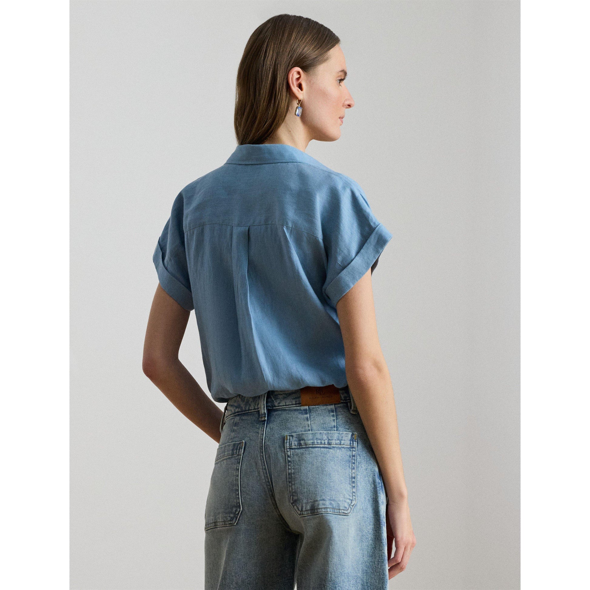 Lauren by Ralph Lauren Women's Short Sleeve Plain Shirt