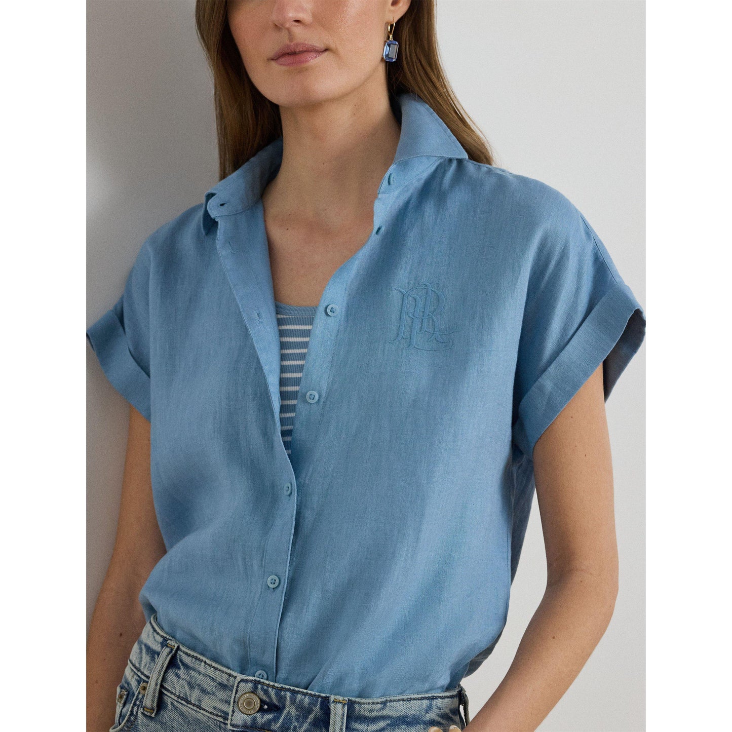 Lauren by Ralph Lauren Women's Short Sleeve Plain Shirt