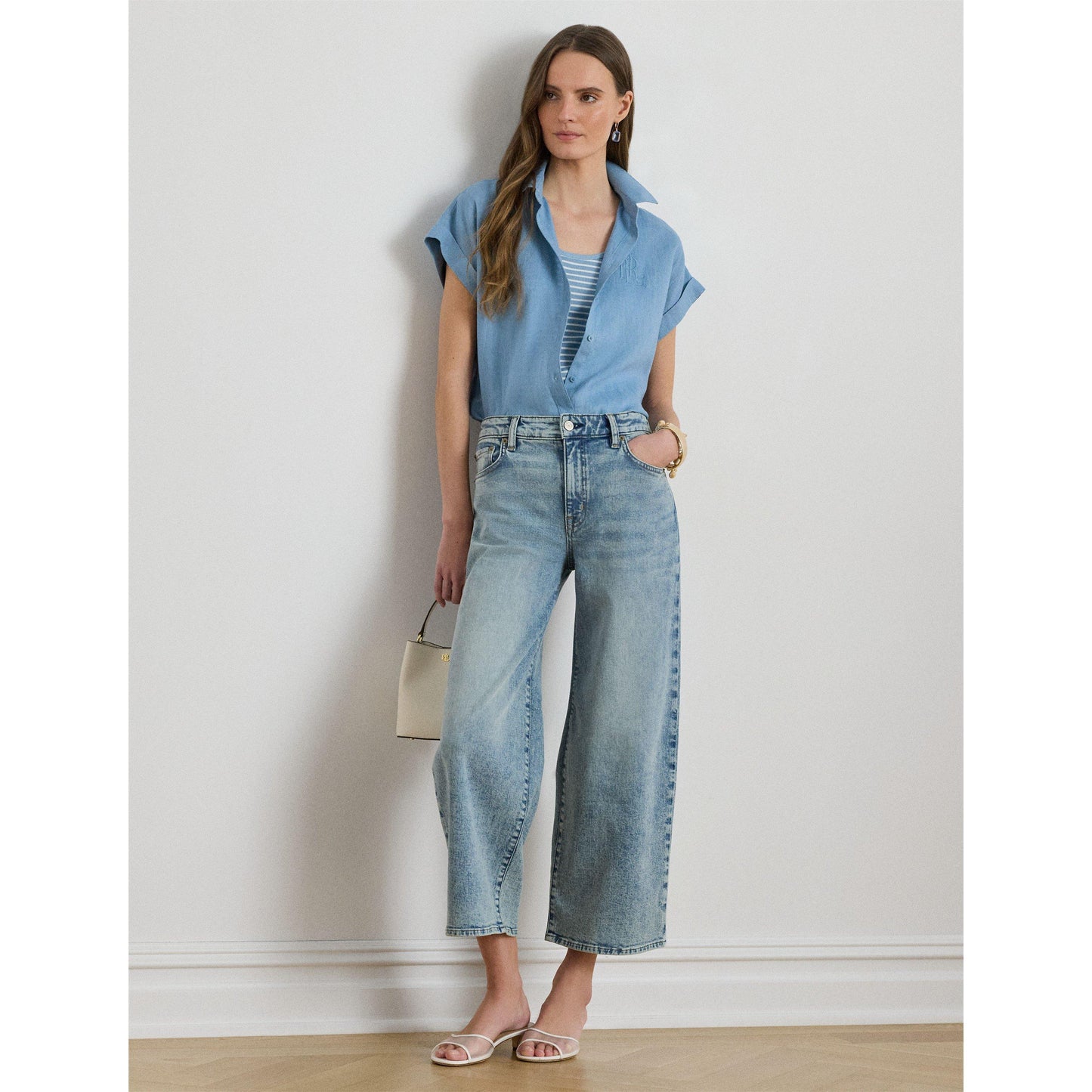 Lauren by Ralph Lauren Women's Short Sleeve Plain Shirt