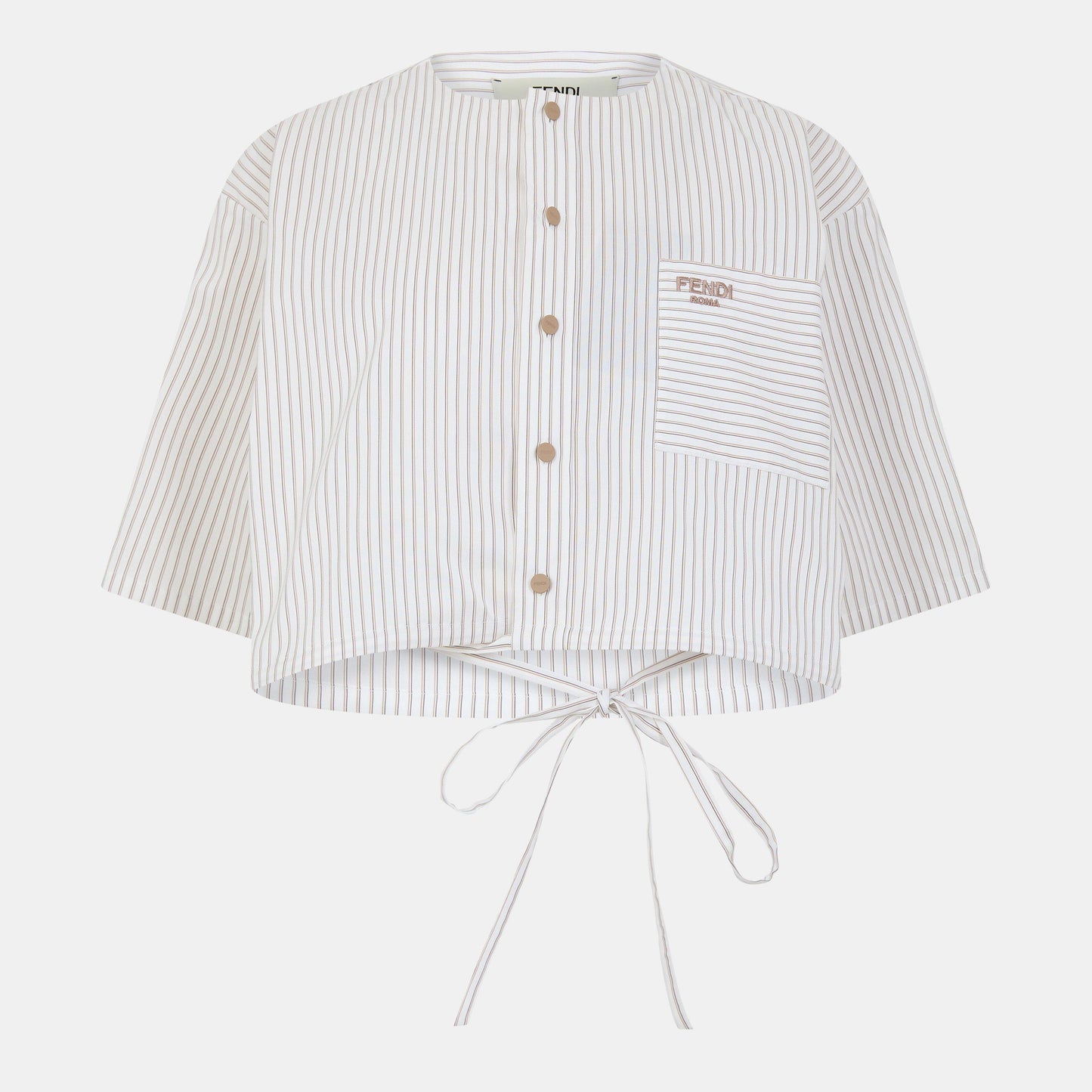 Fendi Tied Striped Cropped Shirt
