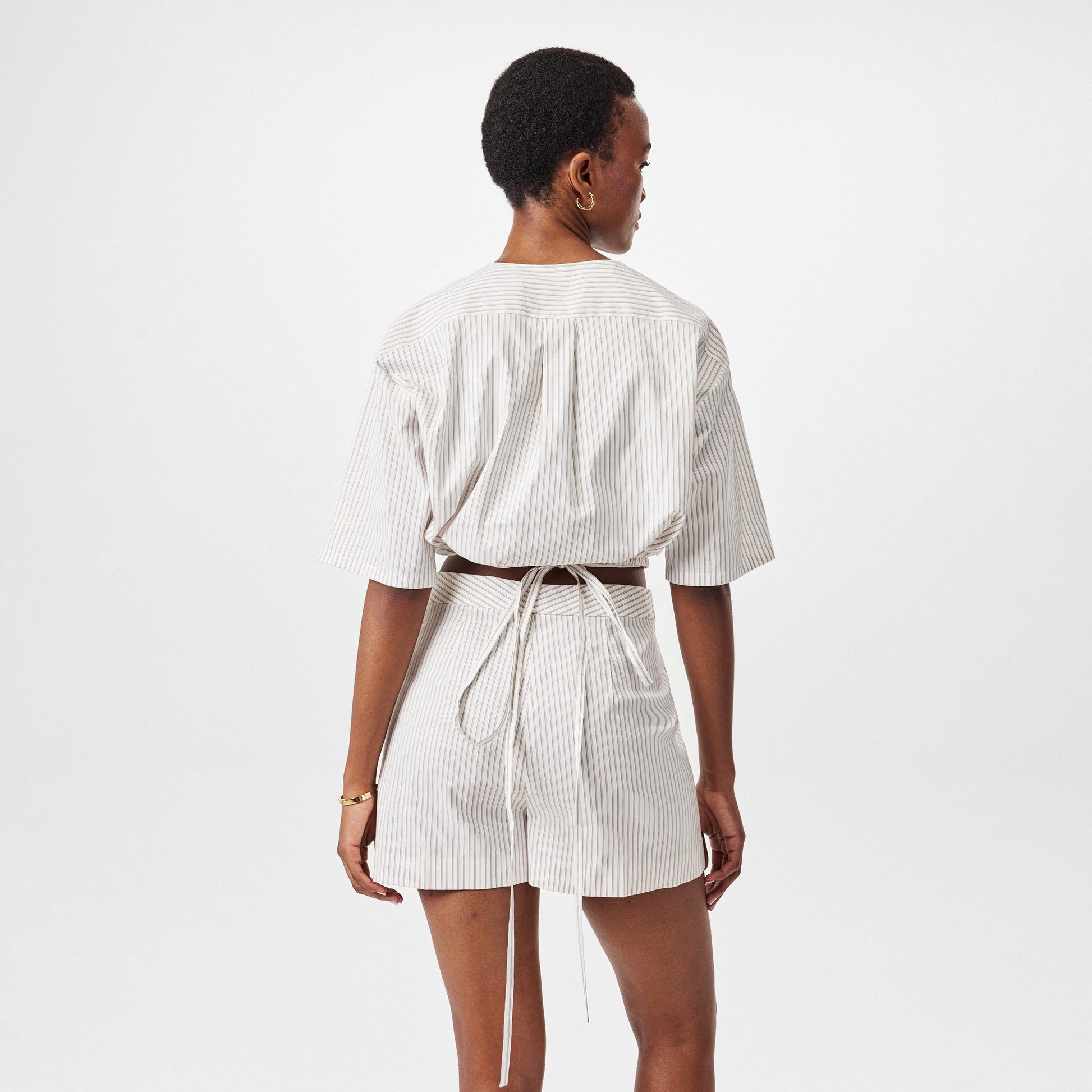 Fendi Tied Striped Cropped Shirt