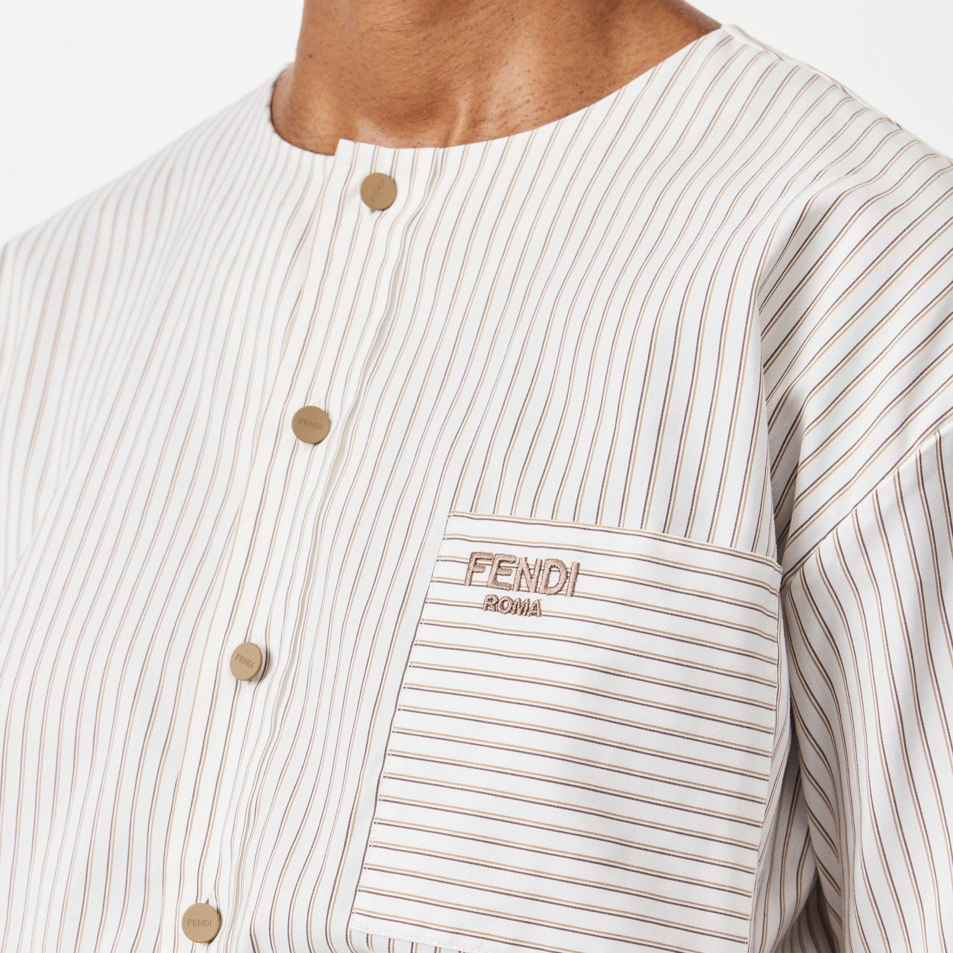 Fendi Tied Striped Cropped Shirt