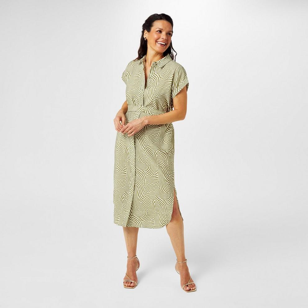 Printed Shirt Dress