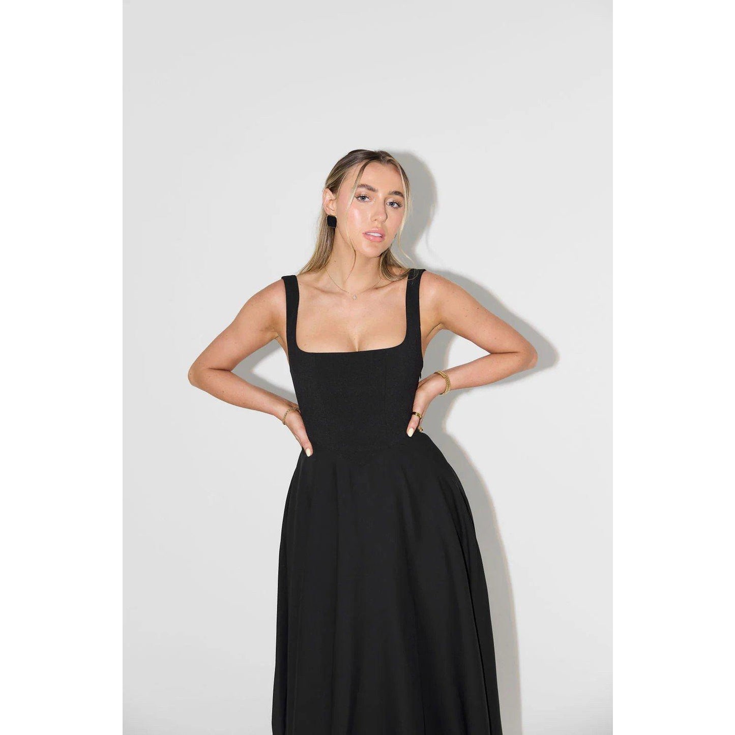 Odd Muse The Ultimate Muse High Waist Square Neck Midi Dress