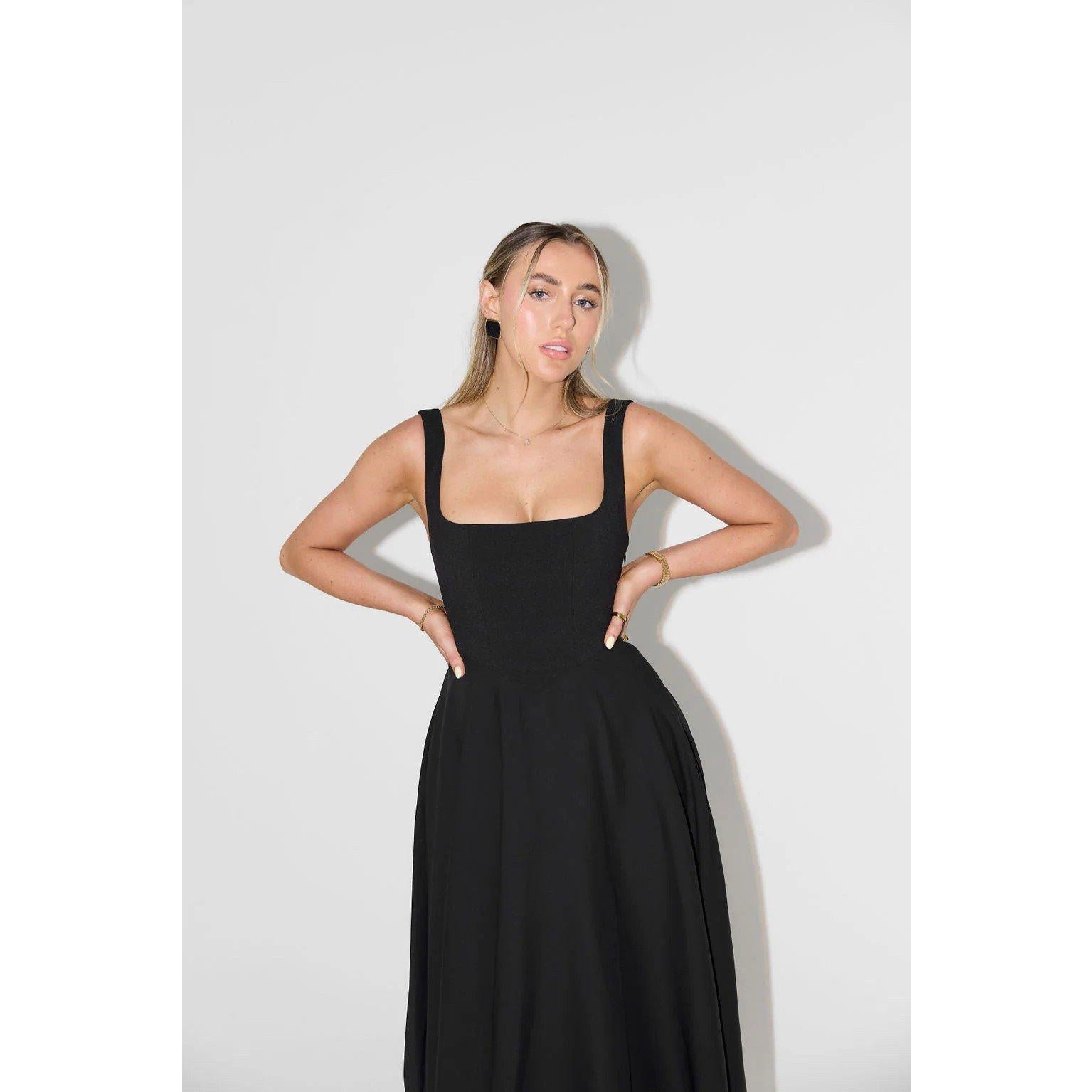 Odd Muse The Ultimate Muse High Waist Square Neck Midi Dress