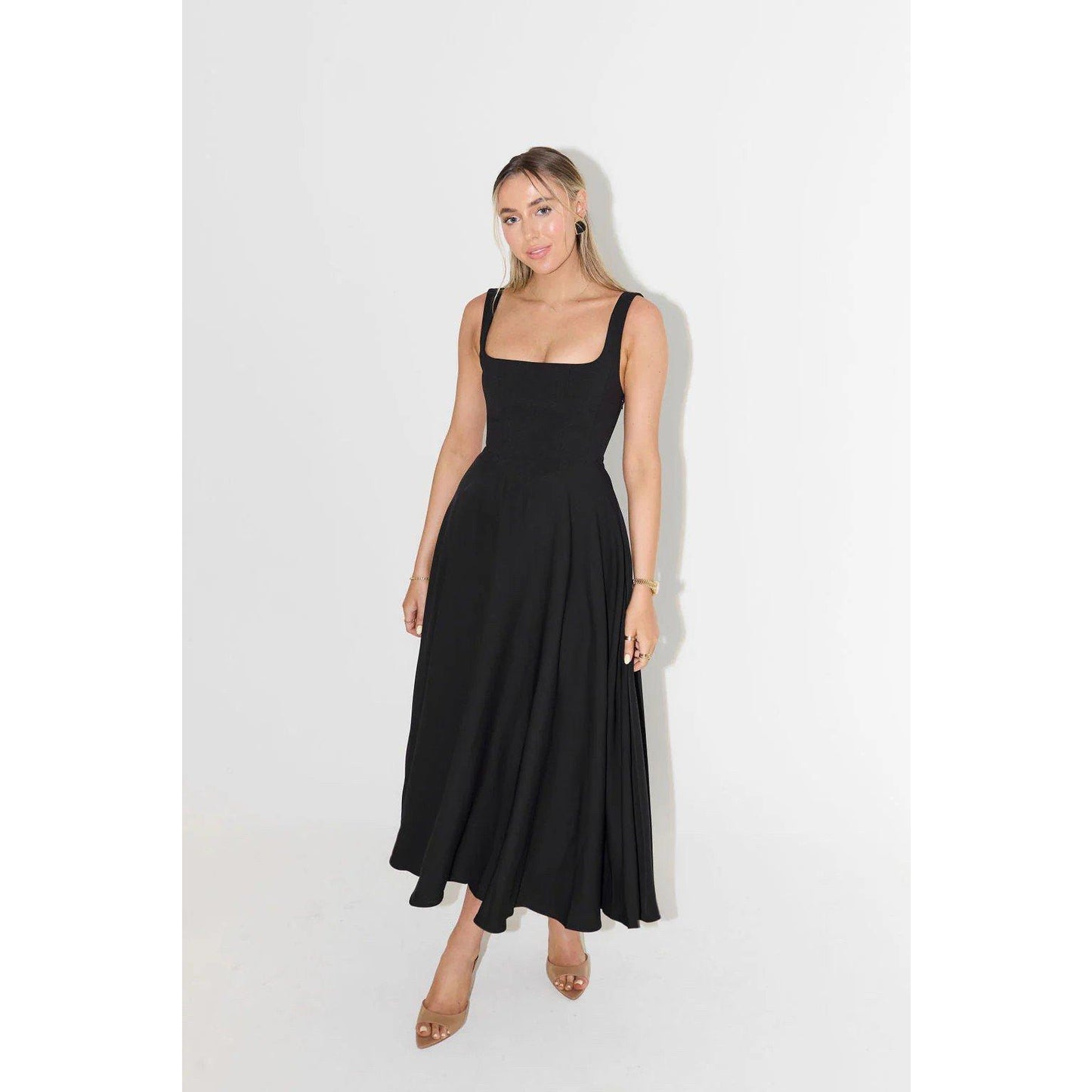 Odd Muse The Ultimate Muse High Waist Square Neck Midi Dress