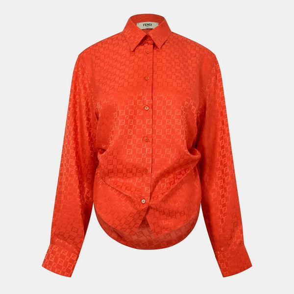 Fendi Women's Short Sleeve Patterned Shirt