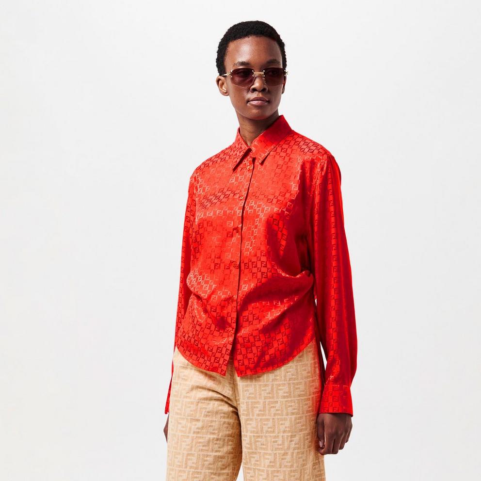 Fendi Women's Short Sleeve Patterned Shirt
