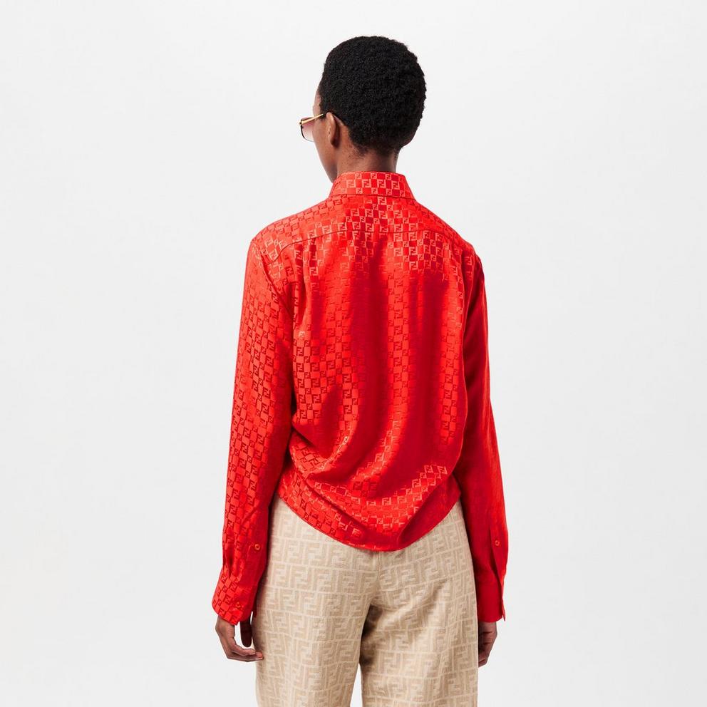 Fendi Women's Short Sleeve Patterned Shirt