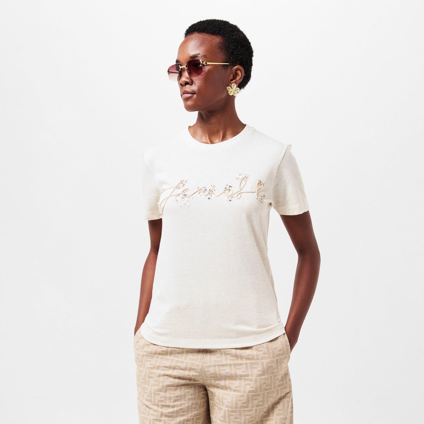 Fendi Women's Embroidered T-Shirt